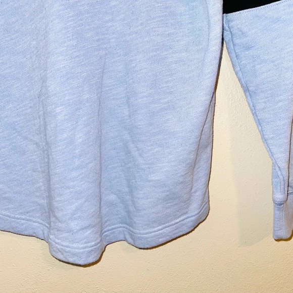 PINK Victoria’s Secret Baby Blue & Gray Oversized Varsity Tee Xsmall Women’s - Picture 5 of 11